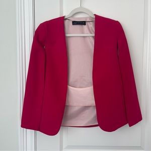 Zara Hot Pink Cape Blazer
